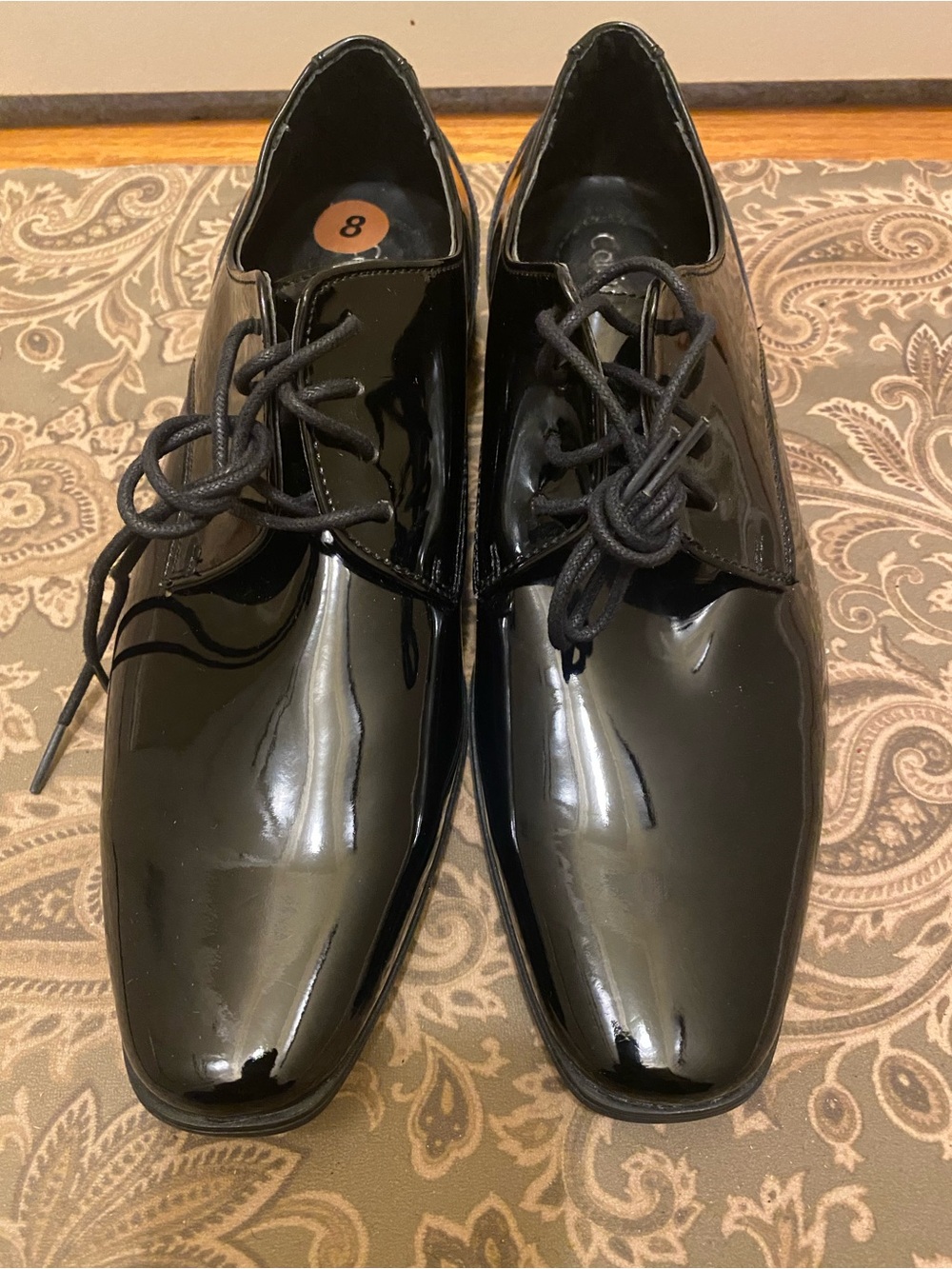 Calvin Klein Men's Black Patent Oxford Dress Shoes